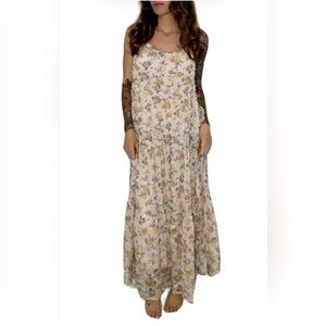 Elena Baldi• Women’s Tiered Silk Floral Flowy Maxi Dress M EUC